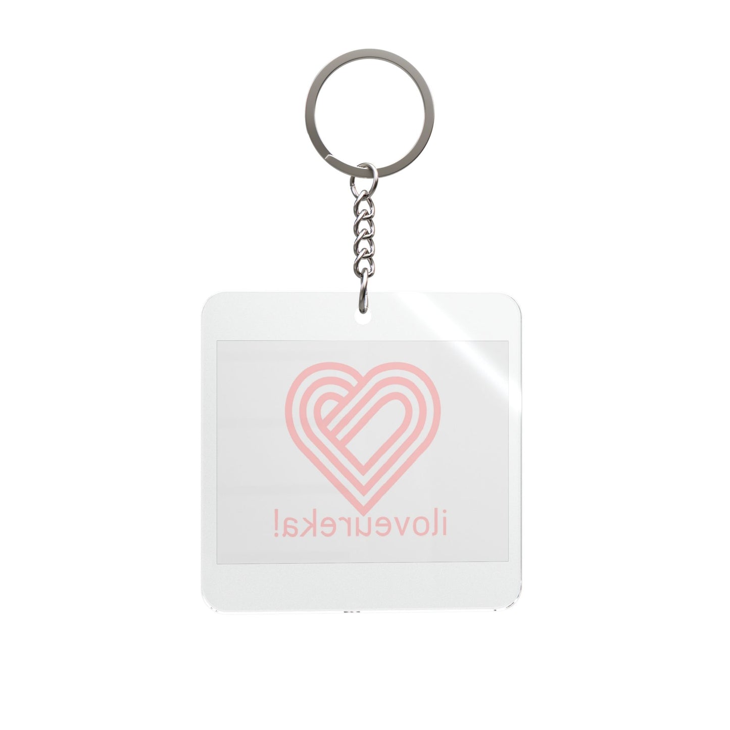 Heart Logo Square Keychain — "iloveureka!"