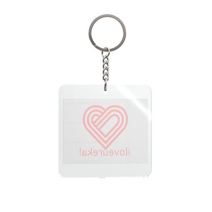 Heart Logo Square Keychain — "iloveureka!"