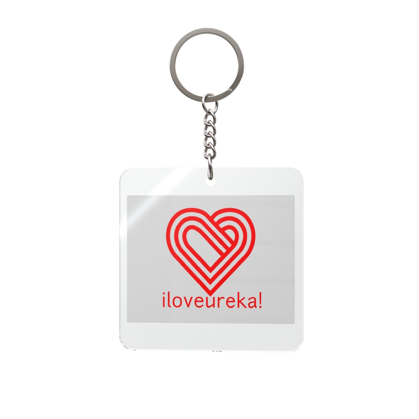 Heart Logo Square Keychain — "iloveureka!"
